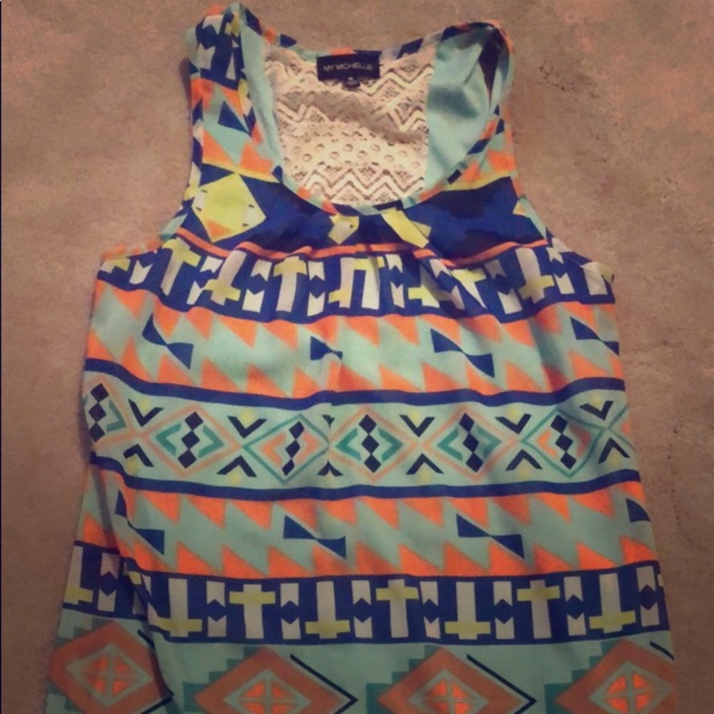 Summer dress with white lace back top detail